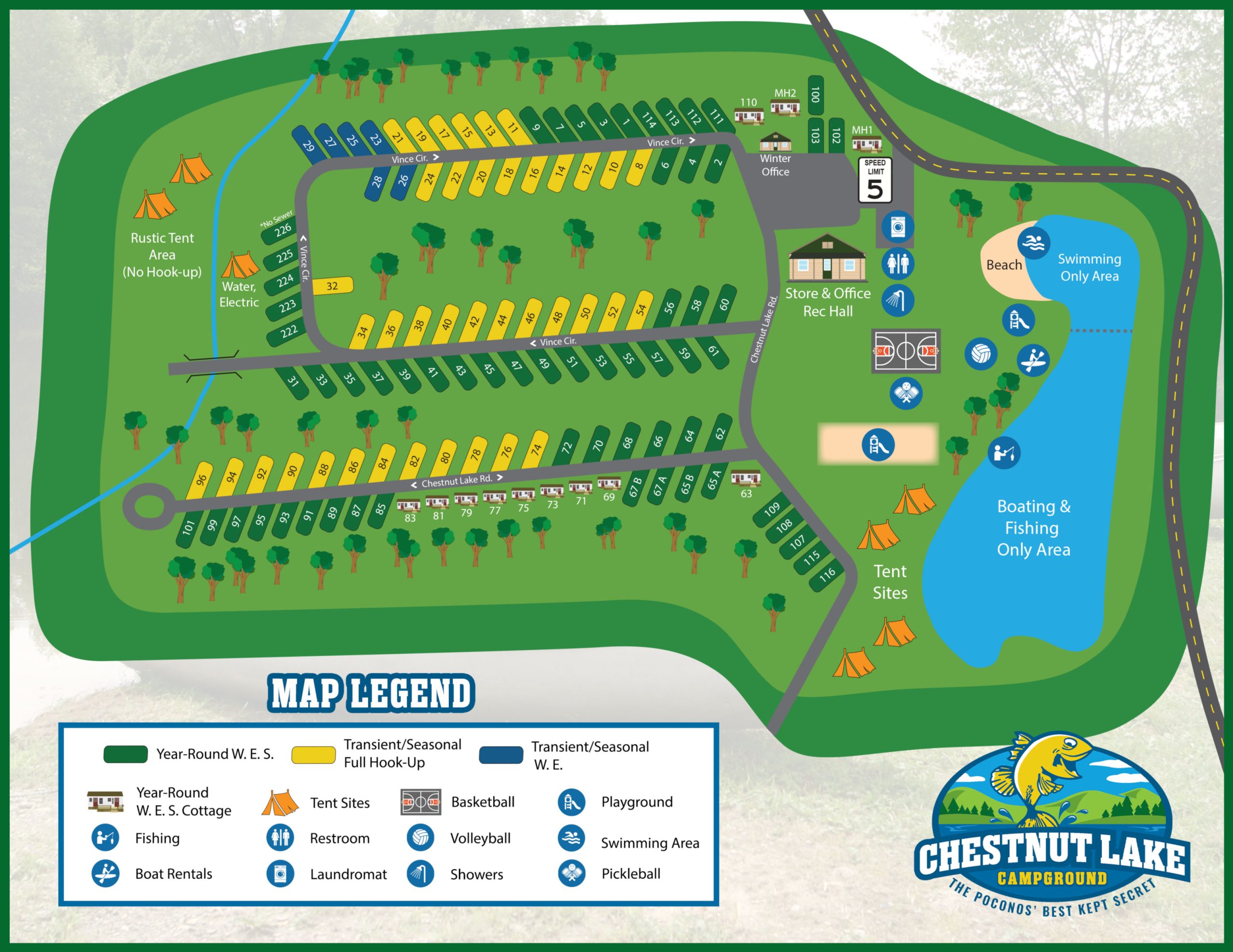 Chestnut Lake Campground Map